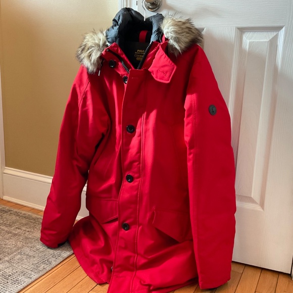 Ralph Lauren Polo Faux-Fur-Trim Down Hooded Coat-L - Picture 2 of 16
